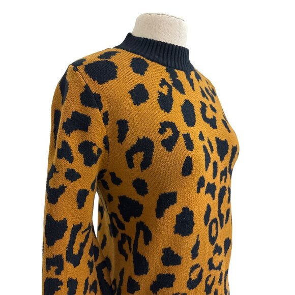 Who What Wear S Leopard Print Wild Animal Pretty Classic Pattern Sweater - Picture 4 of 10